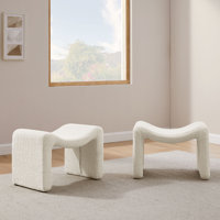 Hardev 24.8" Wide M-Shaped Footstool Ottoman (Set of two)