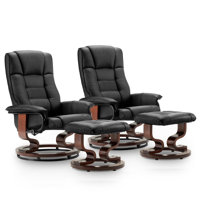 Odey 2 Set Faux Leather Swivel Recliner, Multi-Position Leisure Chair with Adjustable Back by Red Barrel Studio