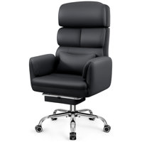 Edinson PU Leather Executive Chair with Adjustable Footrest Recliner by Latitude Run