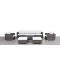 Denyah Fully Assembled 9 Piece Sofa Seating Group with Sunbrella Cushions | Fully Assembled Seating Set