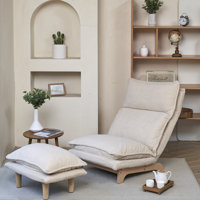 Wade LoganAdjustable Reclining Floor Game Chair with Footrest in Beige by Wade Logan