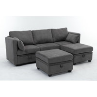 Dilen 5 - Piece Upholstered Sofa Modular Storage Couch & Ottoman by Latitude Run