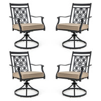 Hiari Metal Outdoor Dining Armchair with Cushion by Darby Home Co