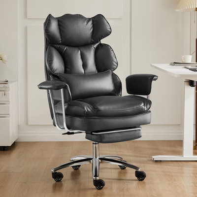 Katsunori Big and Tall Ergonomic Executive Chair with Footrest and Pillow by Ivy Bronx