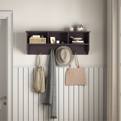MDF Accent Cabinet, Entryway Wall Mounted Coat Rack with 4 Dual Hooks by Winston Porter