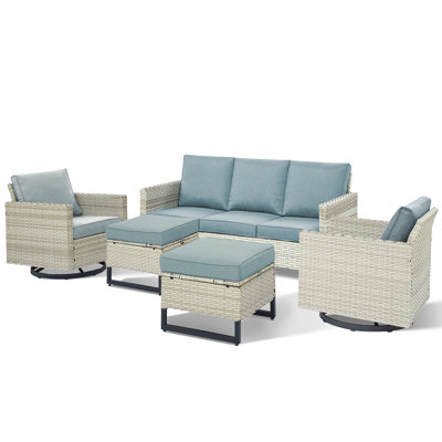 Wavel 74" Outdoor Wicker Patio Sofa with Cushions by Latitude Run