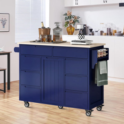 Modern Style Wooden Kitchen Cart with drawers,for Dining Room by Latitude Run