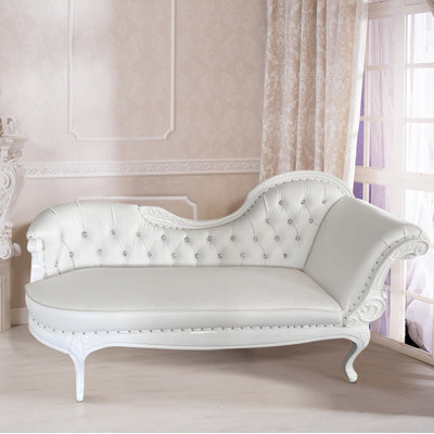 Sharrie Vegan Leather Chaise Lounge by Canora Grey