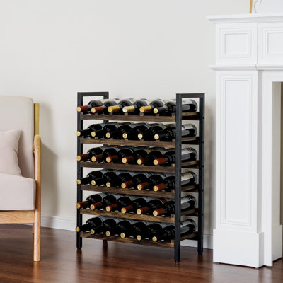 Catelaya 36 Bottle 6 Tier Floor Wine Bottle Rack in Brown by Millwood Pines