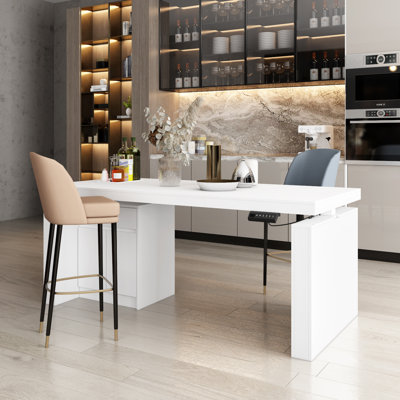 Britinee Kitchen Island with Solid + Manufactured Wood Top by Wade Logan