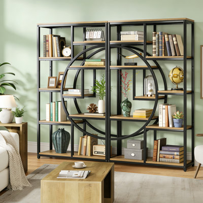 Stoil 68.89" H x 37.4" W Steel Geometric Bookcase by 17 Stories