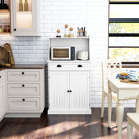 Nazyia 54" Freestanding Kitchen Pantry Storage Cabinet with Doors and Adjustable Shelves, Microwave Oven Stand with Drawer for Kitchen