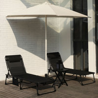 Halesowen Outdoor Metal Chaise Lounge - Set of 2 by Archie & Oscar