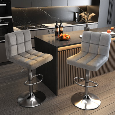 Colebrook Velvet Swivel Adjustable Height Stool by Willa Arlo Interiors