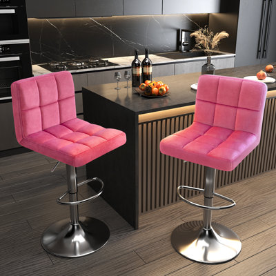 Colebrook Velvet Swivel Adjustable Height Stool by Willa Arlo Interiors