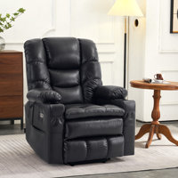 Platz Dual Motor Power Recliner Lift Chair with Massage and Dual Heating, Adjustable Headrest, Faux Leather