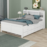 Nyliah Platform Bed with Storage Headboard, USB, Trundle and 3 Drawers by Red Barrel Studio