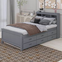 Nyliah Platform Bed with Storage Headboard, USB, Trundle and 3 Drawers