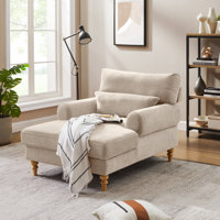 Davene Upholstered Chaise Lounge with Adjustable Backrest by Charlton Home