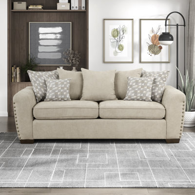 Langara 82" Modern & Contemporary Chenille Sofa with Elegant Nailhead Trim Detail, Included Pillows by Ebern Designs