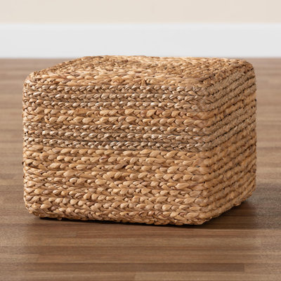 Aadesh Solid Wood Seagrass Accent Stool by Highland Dunes