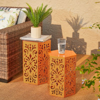 Loiret Metal Accent Stool or Planter Stand or Accent Table by Lark Manor