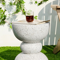 Rolston 17.25"H MGO Faux Terrazzo Garden Stool or Plant Stand by Wade Logan