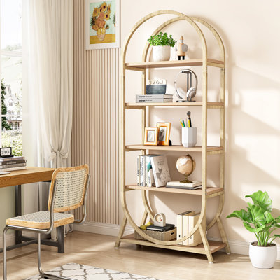 Mashari 5-Tier Arched Bookcase, Modern Freestanding Display Shelving Unit for Bedroom, Living Room by Ebern Designs
