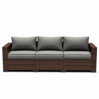 Azoriah 79.5" Wide Outdoor Wicker Patio Sofa with Cushions by Latitude Run