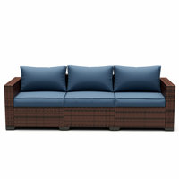 Azoriah 79.5" Wide Outdoor Wicker Patio Sofa with Cushions by Latitude Run