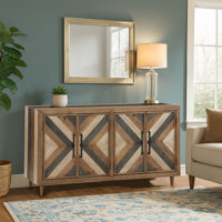 Lavola Wood Four Door Credenza