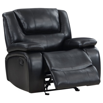 Rinesha Upholstered Glider Recliner Chair Faux Leather by Latitude Run