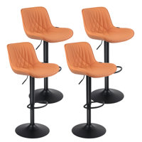 Swivel Adjustable Height Bar Stools Vegan Leather Upholstered Counter Stools Modern Pub Stool by Corrigan Studio