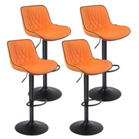 Swivel Adjustable Height Bar Stools Vegan Leather Upholstered Counter Stools Modern Pub Stool
