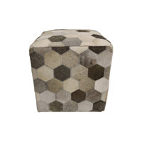 Chelita Leather Ottoman by Millwood Pines