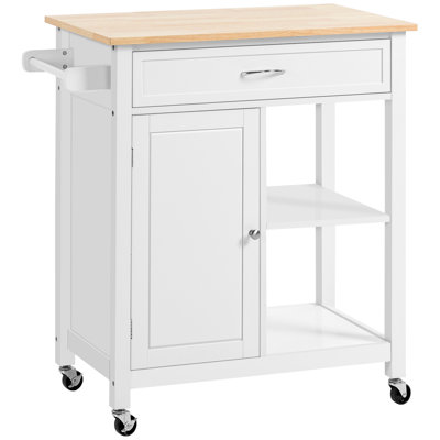 Omariana Rolling Kitchen Island with Manufactured Wood Top by Winston Porter