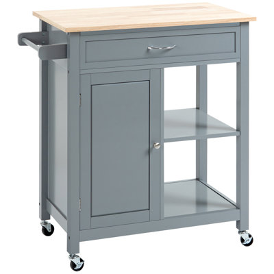 Omariana Rolling Kitchen Island with Manufactured Wood Top by Winston Porter