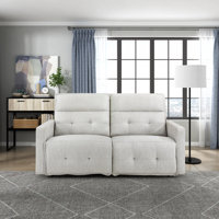 Niehaus 72.5" Modern & Contemporary Textured Power Reclining Loveseat with Effortless Dual Power Recline with Power Headrests, Premium High-Resiliency by Latitude Run