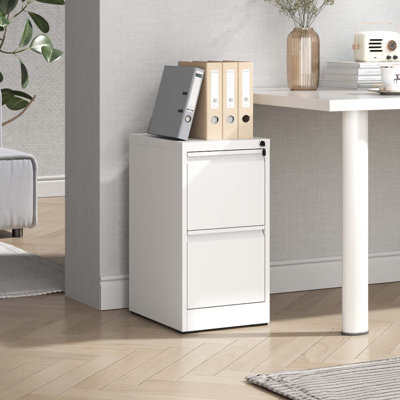 18"D 2 Drawer Metal Vertical File Storage Cabinet with Lock for Home Office A4 Letter/Legal Size by Inbox Zero