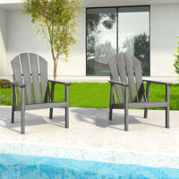 Adirondack Chairs Hdpe Weather Resistant Outdoor Chair Black (Set Of 2) by Highland Dunes