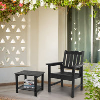 Brylor Patio Dining Chair, All-Weather HIPS Outdoor Dining Armchair by Winston Porter