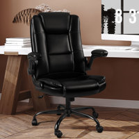 Big And Tall Office Chair With Padded Flip-up Arms by Inbox Zero