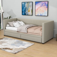 Berla Twin Size 2 Drawers Upholstered Daybed by Wade Logan