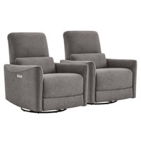 Cadavid Upholstered Swivel Power Recliner by Wade Logan