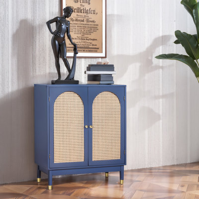 Rattan Curved Double-door Accent Cabinet by Beachcrest Home
