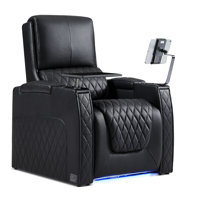 Haiylee Zero Gravity Home Theater Seating Top Grain Leather Recliner Sofa Power Headrest Footrest by Wildon Home