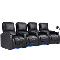 Haiylee Zero Gravity Home Theater Seating Top Grain Leather Recliner Sofa Power Headrest Footrest by Wildon Home