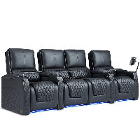 Haiylee Zero Gravity Home Theater Seating Top Grain Leather Recliner Sofa Power Headrest Footrest by Wildon Home