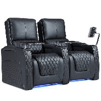 Haiylee Zero Gravity Home Theater Seating Top Grain Leather Recliner Sofa Power Headrest Footrest by Wildon Home
