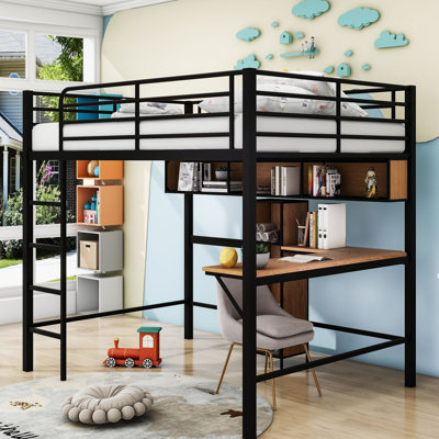 Amena Full Loft Bed with Built-in-Desk by Mason & Marbles by Mason & Marbles